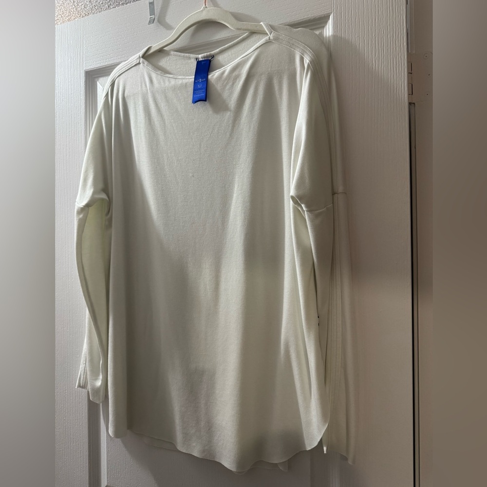 Kit and Ace Cream Long Sleeve boat neck style Tee
